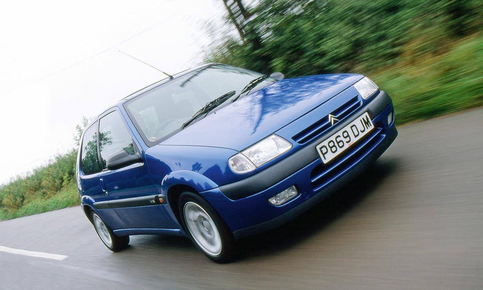 <p>This tough, agile and much sought affordable lightweight is getting rare because many have been modified for track use. It was made in two phases from 1997, both with healthy, reliable 118bhp 1.6litre engine plus five-speed. This power in the a <strong>900kg</strong> package equates to 150bhp-plus in today’s 1200kg models, hence the VTS’s 127mph top speed and 7.9sec 0-60. </p><p><strong>We found:</strong> 2002 Citroen Saxo VTS 1.6, 122,000 miles - £2995</p><p><strong>How many left?:</strong> Around 160</p>