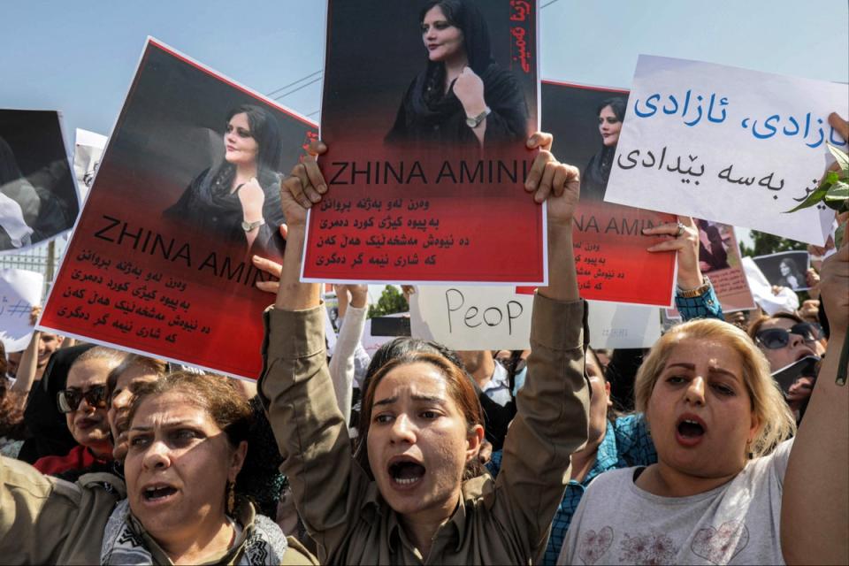 Mahsa Amini protests in Iran (AFP via Getty Images)