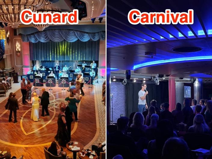 The activity-packed schedules on each ship ranged from ballroom-dancing classes to trivia.