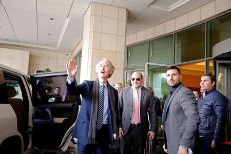 United Nations Special Envoy to Syria Geir Pedersen gestures in Damascus, Syria January 15, 2019. REUTERS/Omar Sanadiki