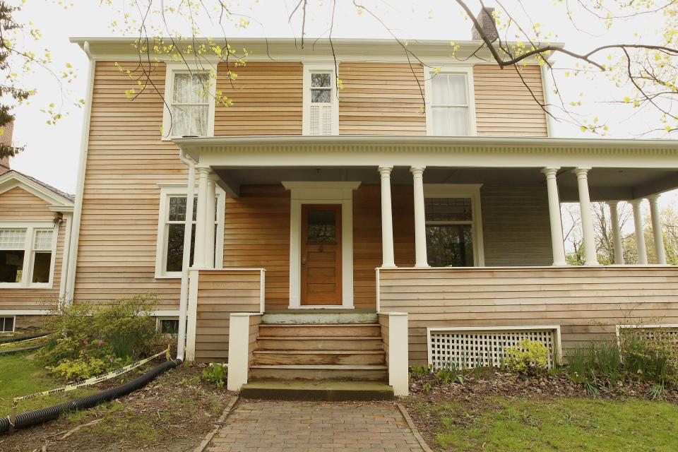 The John Brown House undergoes restorations and renovations in 2019, including the installation of cedar siding.