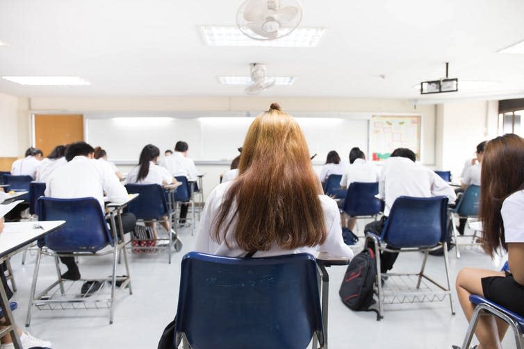 <span class="caption">Teachers should be aware of which students are prone to perfectionistic tendencies.</span> <span class="attribution"><a class="link " href="https://www.shutterstock.com/image-photo/soft-focus-back-view-abstract-background-693705529" rel="nofollow noopener" target="_blank" data-ylk="slk:panitanphoto/Shutterstock;elm:context_link;itc:0;sec:content-canvas">panitanphoto/Shutterstock</a></span>