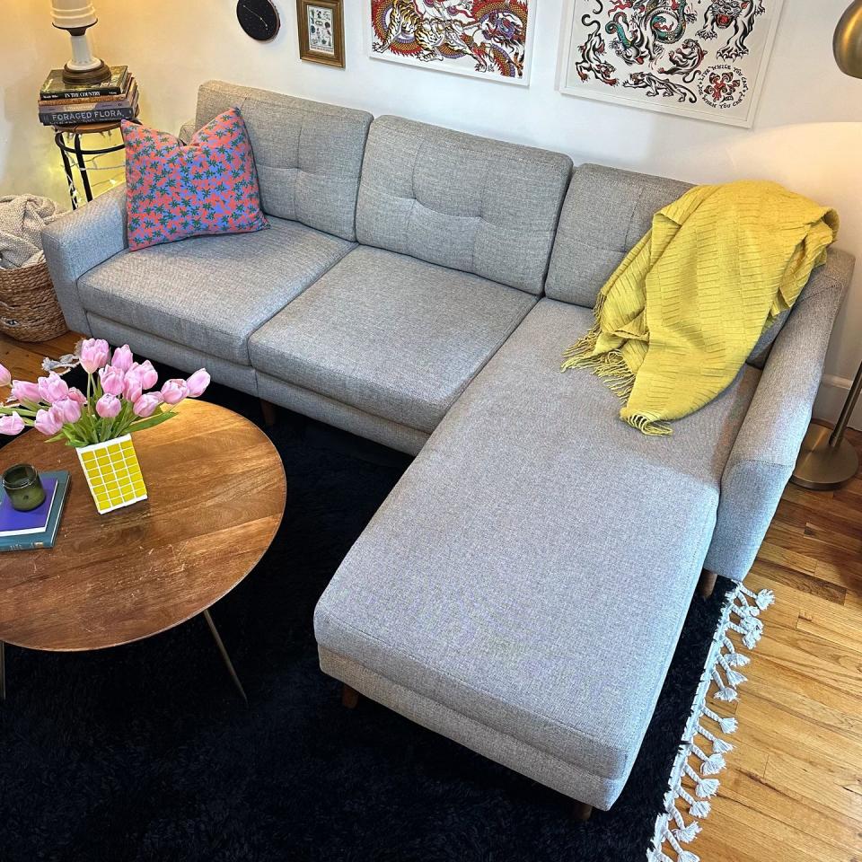 grey burrow nomad sofa with ottoman