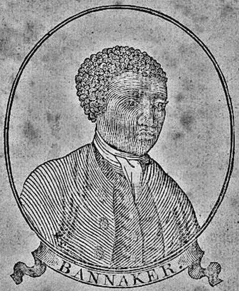 Woodcut portrait of Benjamin Bannaker (also spelled Banneker), age 64, from the title page of a Baltimore edition of his 1795 Pennsylvania, Delaware, Maryland and Virginia Almanac. Courtesy image