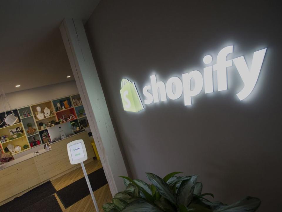  The entrance to Shopify Inc. headquarters in Toronto.