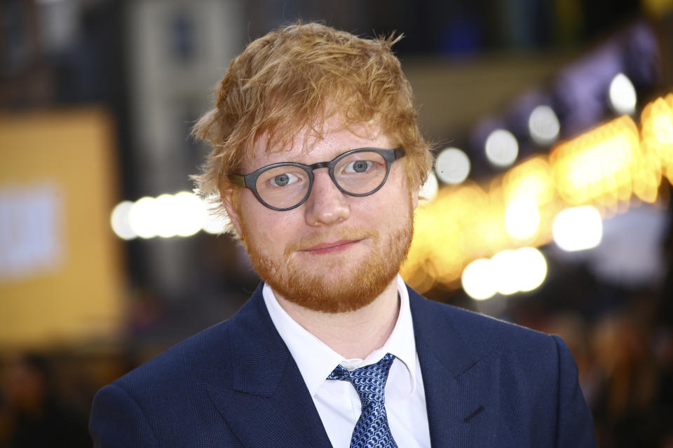 Singer Ed Sheeran poses for photographers upon arrival at the premiere of the film 'Yesterday' in London, Tuesday, June 18, 2019. (Photo by Joel C Ryan/Invision/AP)