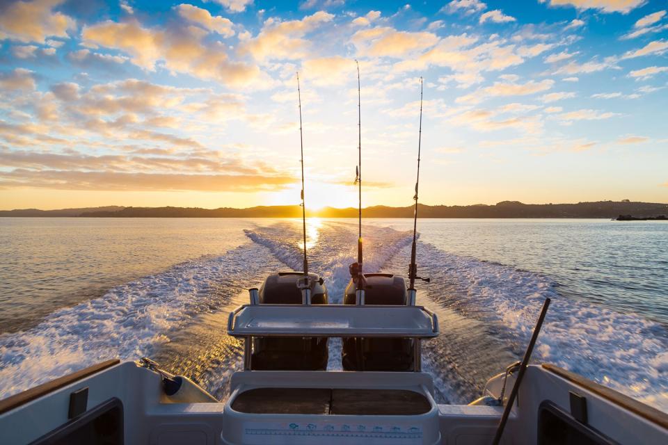 Sunrise from boat on Waiheke, New Zealand