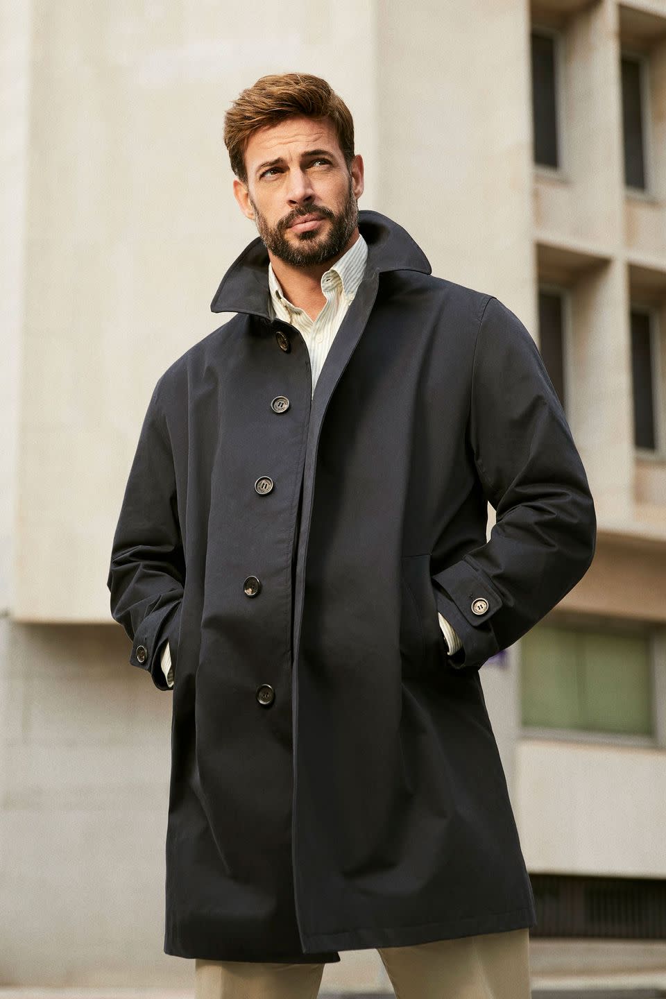 navy blue trench coat by emidio tucci in corte inglés