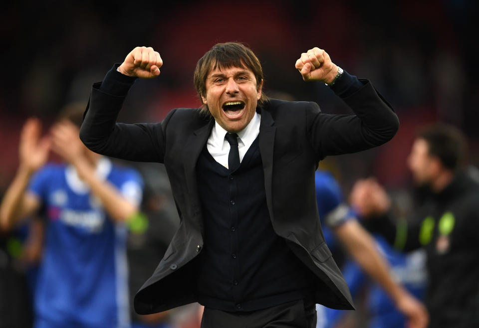 Antonio Conte won the Premier League his first season at Stamford Bridge. Will the Blues repeat? (Getty)