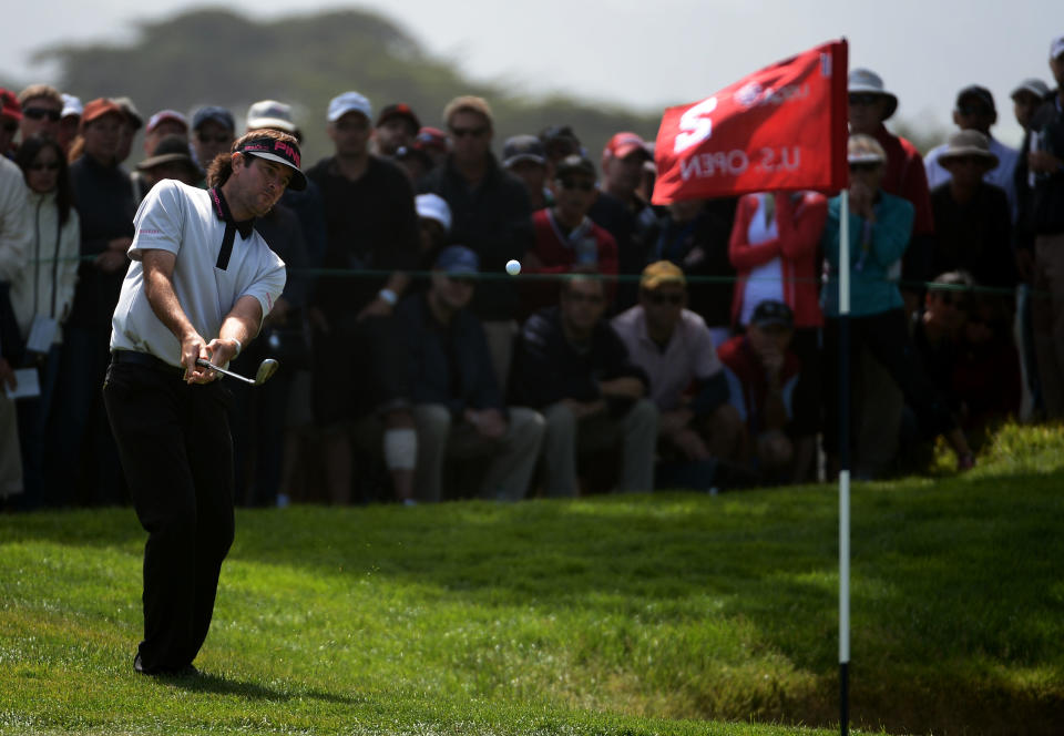 Bubba Watson of the United States plays a shot on the second hole during the first round of the 112th U.S. Open at The Olympic Club on June 14, 2012 in San Francisco, California. (Photo by Harry How/Getty Images)