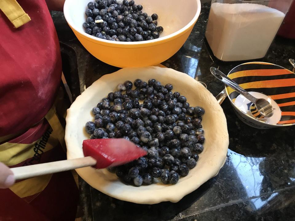 A blueberry pie being made May 7, 2023 by Staff Writer Christina Hall's son, who baked pies to earn money to buy the new 'The Legend of Zelda: Tears of the Kingdom' video game.