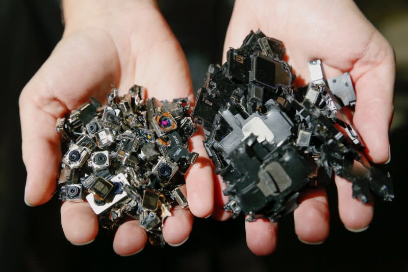 IPhone components at an Apple recycling facility in Austin