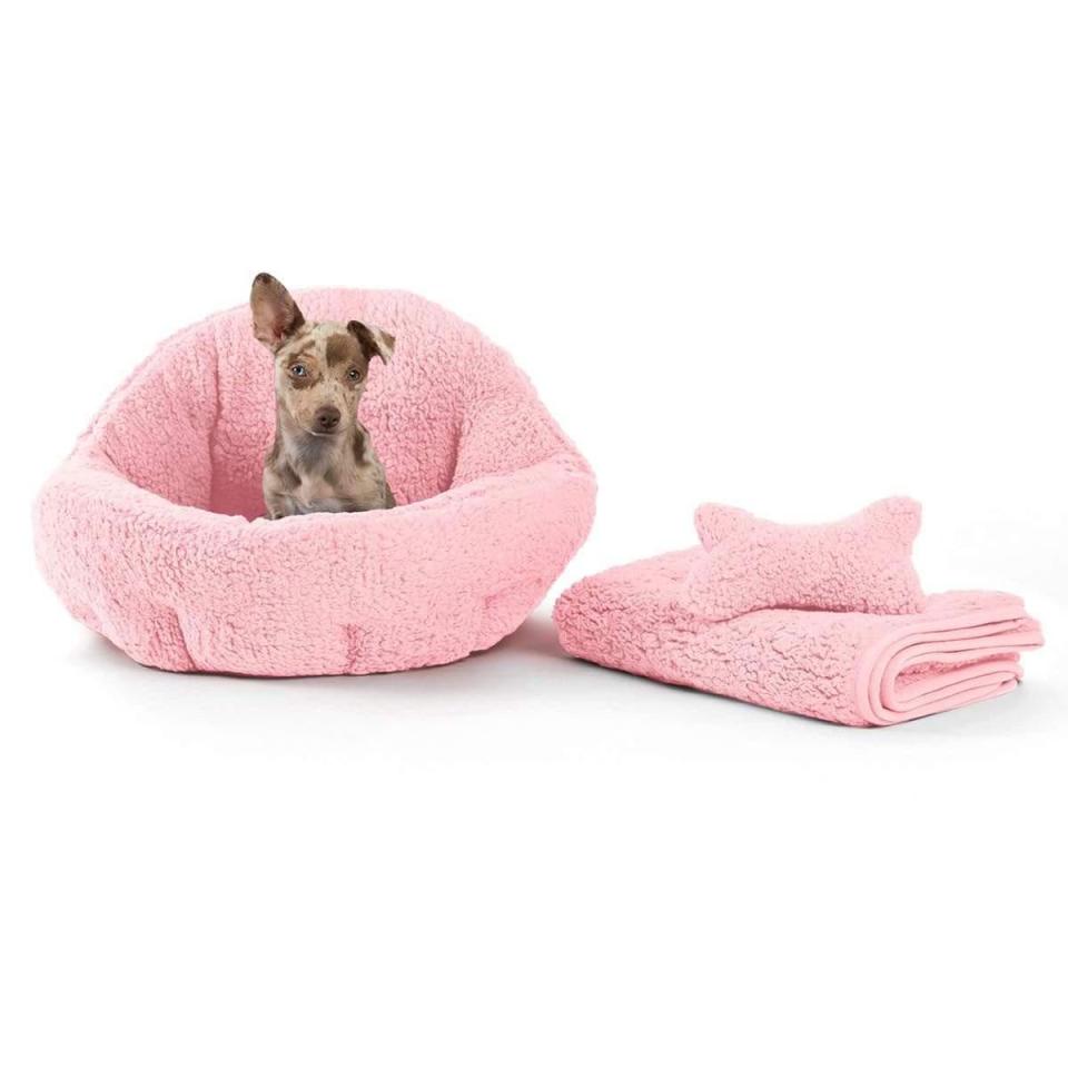 <p><strong>Best Friends by Sheri</strong></p><p>bestfriendsbysheri.com</p><p><strong>$43.95</strong></p><p><a href="https://bestfriendsbysheri.com/products/sherpa-deep-dish-cuddler-throw-blanket-and-plush-bone-bundle-standard" rel="nofollow noopener" target="_blank" data-ylk="slk:BUY NOW;elm:context_link;itc:0;sec:content-canvas" class="link ">BUY NOW</a></p><p>"The only issue you will have with this one is trying to get your dog out of it," another Delish editor notes. Not only will your little guy feel instantly comforted by this bed (the walls are built high to enforce a sense of security), but you can rest easy knowing knowing these beds are entirely machine washable and dryer-safe.</p>