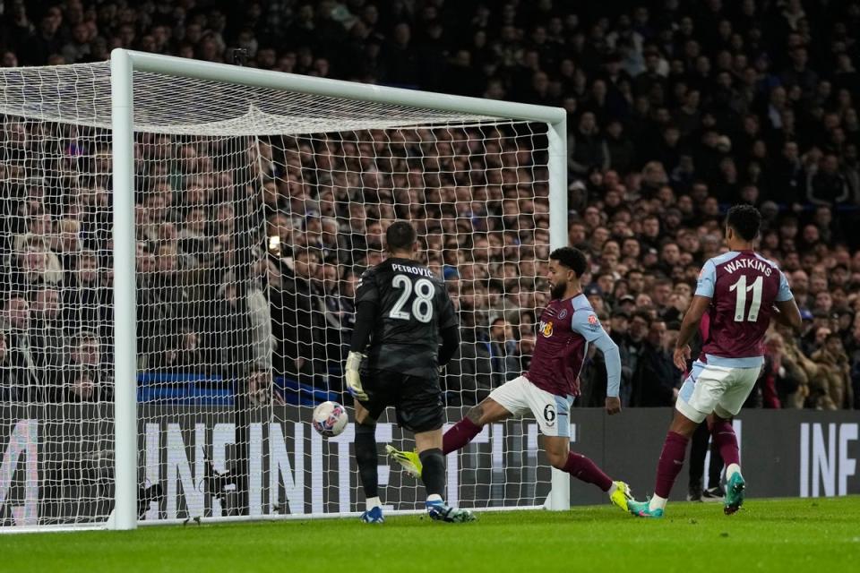 Douglas Luiz scored for Villa but his goal was ruled out for handball (AP)