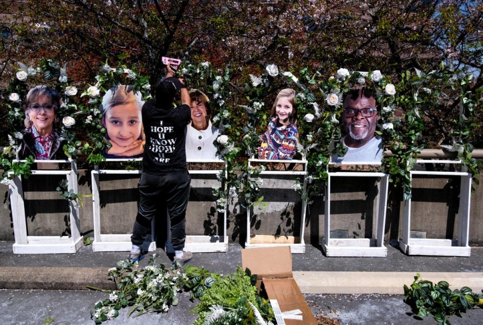 Fotos de las víctimas asesinadas en un tiroteo masivo el lunes en The Covenant School (Getty Images)