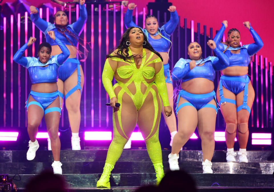 LONDON, ENGLAND – MARCH 15: Lizzo performs at The O2 Arena on March 15, 2023 in London, England. (Photo by Jim Dyson/Getty Images)