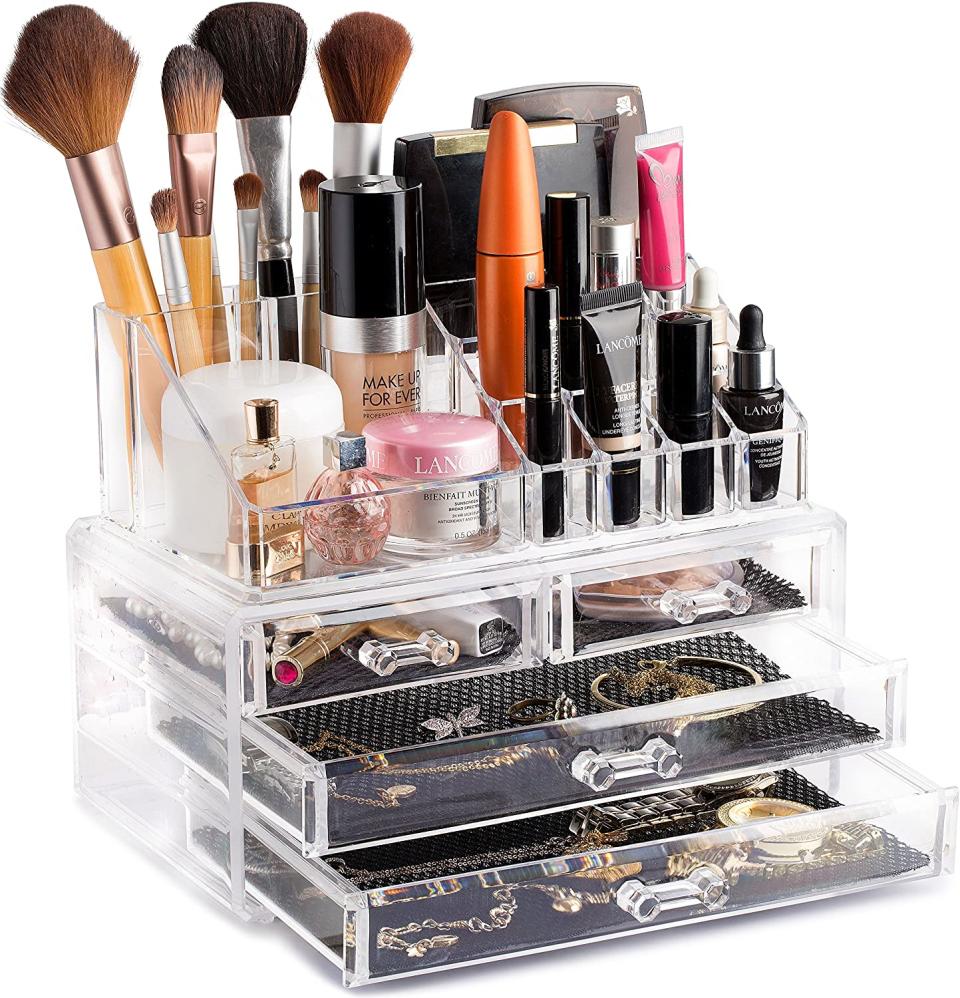 Clear Cosmetic Storage Organizer. (Image via Amazon)