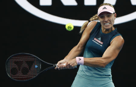 Tennis - Australian Open - Second Round - Melbourne Park, Melbourne, Australia, January 16, 2019. Germany's Angelique Kerber in action during the match against Brazil's Beatriz Haddad Maia. REUTERS/Edgar Su