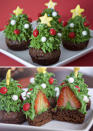 <p>Para hacer un arbolito de navidad puedes utilizar una fresa escondida en el glaseado.<br><br>(Foto: ericasweettooth) </p>