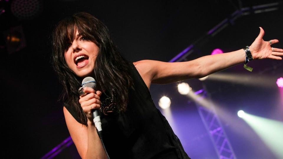 Imelda May performing at Cambridge Folk Festival in 2016