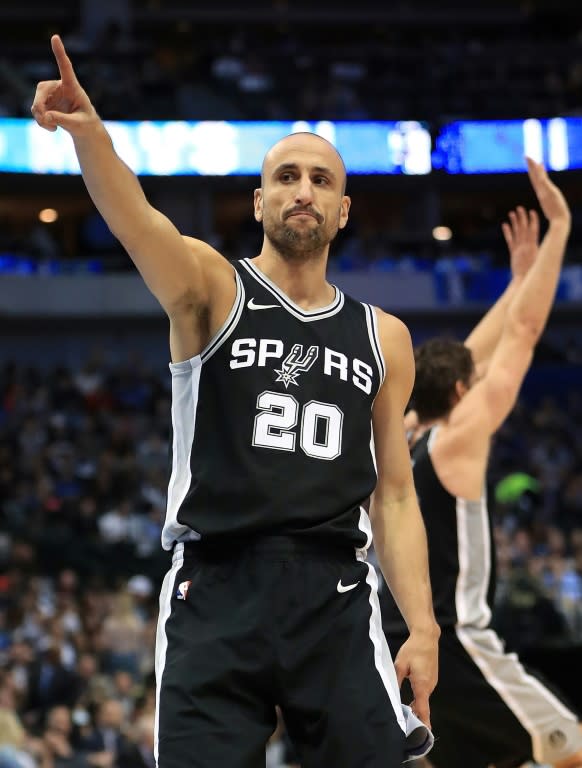 Manu Ginobili of the San Antonio Spurs chipped in 26 against the Trail Blazers to become at 40, the oldest player to score 20-plus points in back-to-back games