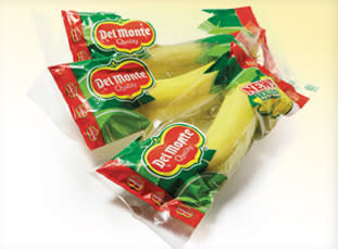 Del Monte's newest snack offering: Single bananas, warpped in plastic. (Photo/freshdelmonte.com)