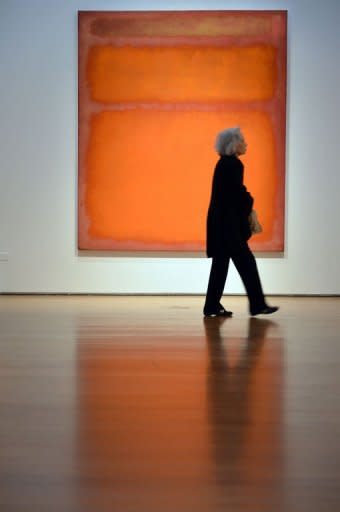 Mark Rothko's "Orange, Red, Yellow" on display at Christie's in New York on May 4. The painting became the world's most expensive contemporary art work when it fetched $86.9 million in a stunningly lucrative auction at Christie's