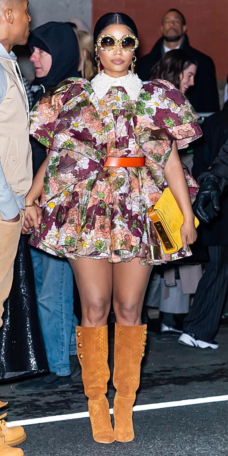 Nicki Minaj arriving at Marc Jacobs fall 2020 runway show during New York Fashion Week. - Credit: MEGA