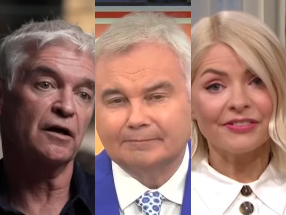 Phillip Schofield, Eamonn Holmes and Holly Willoughby (BBC/GB News/ITV)