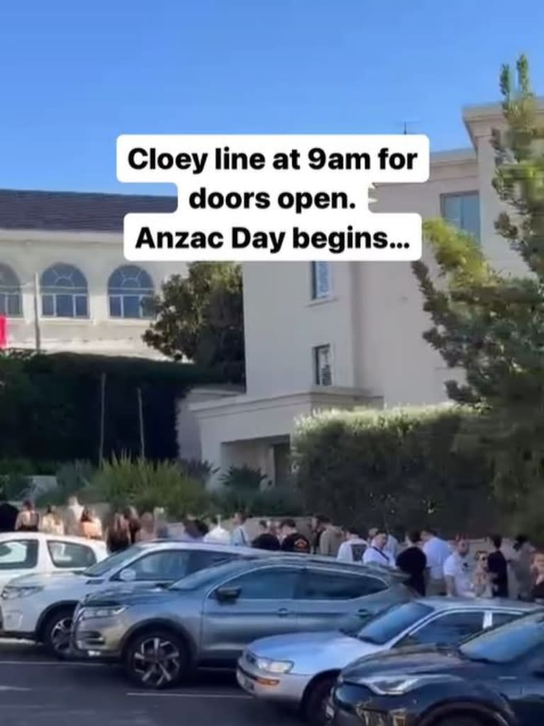 Line outside the Clovelly Hotel. Picture Instagram 2.JPG