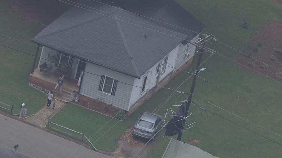 A neighbor living in Lowell told Channel 9 a trampoline blew up onto power lines last week in front of his house, suspending it in midair. He lives on Oakland Street near Highway 7.