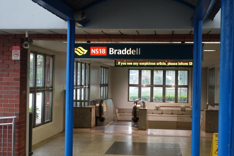 Braddell MRT Station Singapore (Yahoo News Singapore file photo)