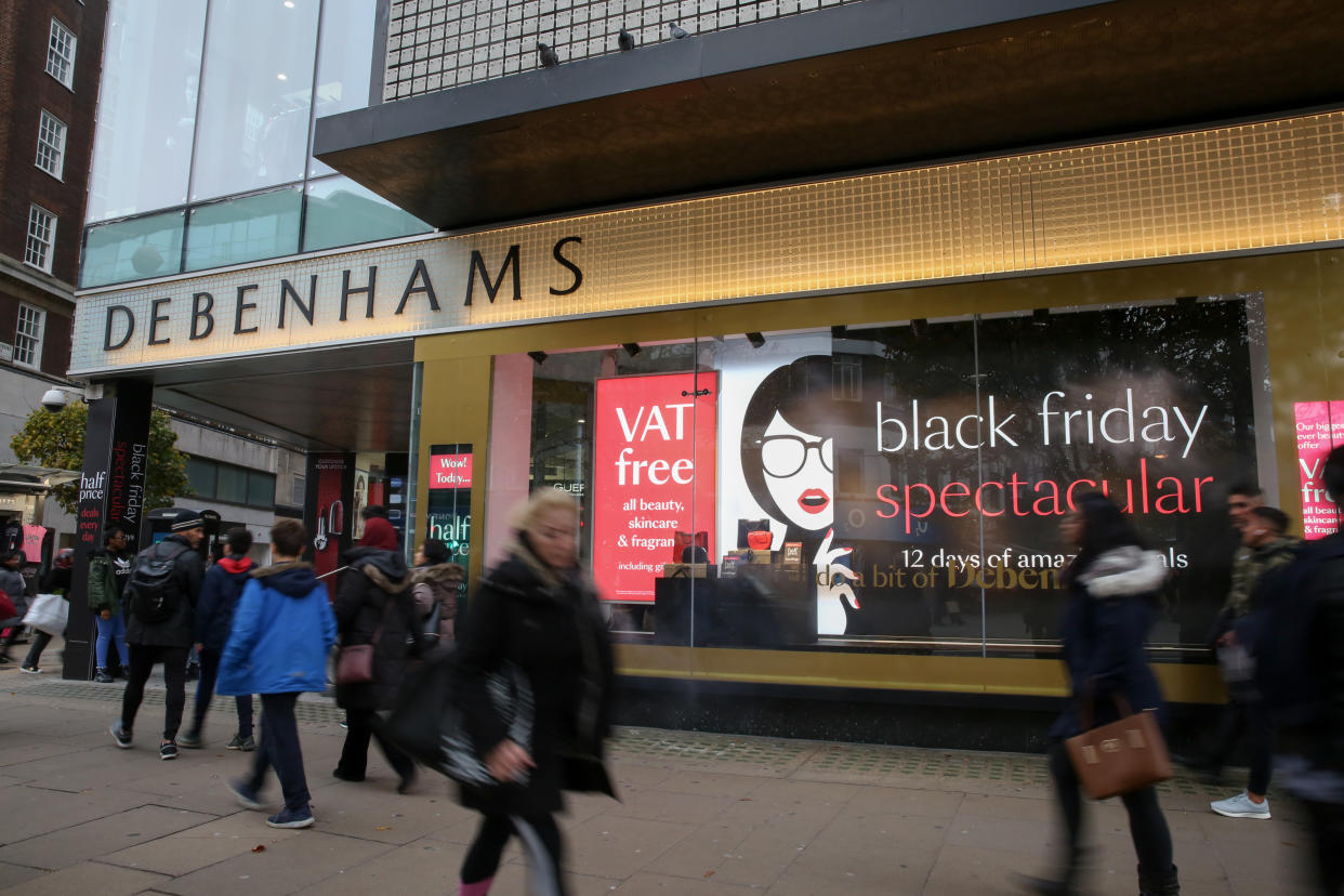 Shoppers are seen at the Debenham shop taking advantage of the Black Friday deals that many high street stores are offering. Photo by Dinendra Haria/SOPA Images/LightRocket via Getty Images