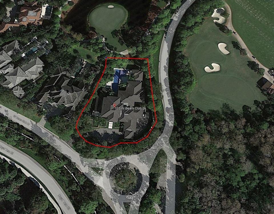 A limited liability controlled by Michael Jordan paid a recorded $16.5 million in March 2024 for this home at 103 W. Bears Club Drive in Jupiter, Fla.