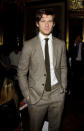 <b>Alex Pettyfer</b><br><br>The Magic Mike actor brought a touch of Hollywood sophistication to the Richard James fashion show in a pale, olive green suit and skinny tie.