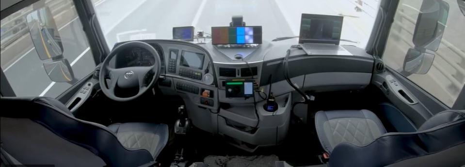 No one was in the cab for TuSimple’s 39-mile autonomous drive on public roads in China. (Photo: TuSimple)