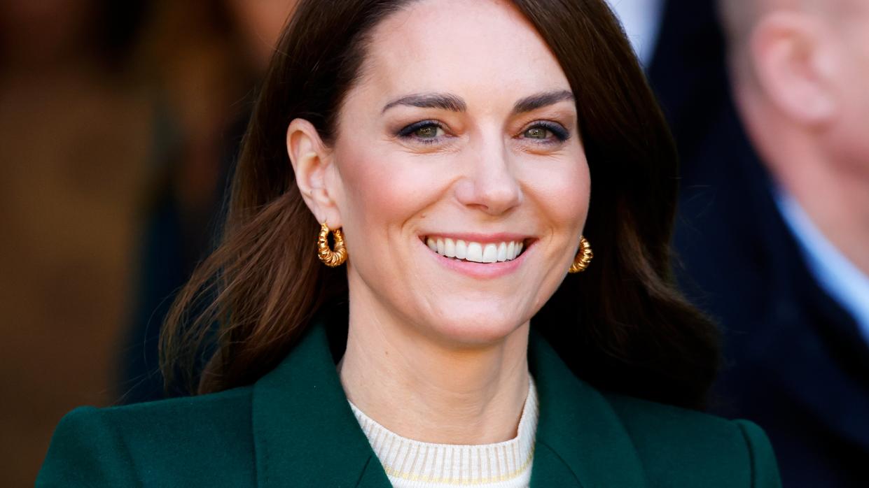   Catherine, Princess of Wales visits Kirkgate Market on January 31, 2023 in Leeds, England. 