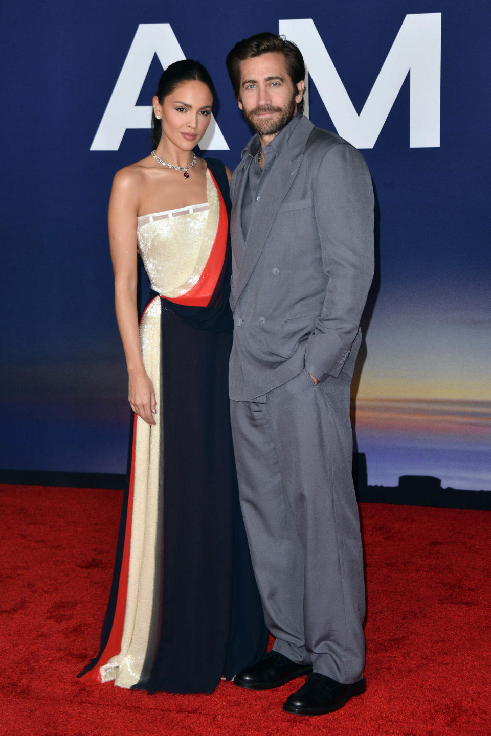 Eiza Gonzalez and Jake Gyllenhaal at the Los Angeles premiere of ‘Ambulance’ on April 4, 2022. - Credit: Tony DiMaio/MEGA