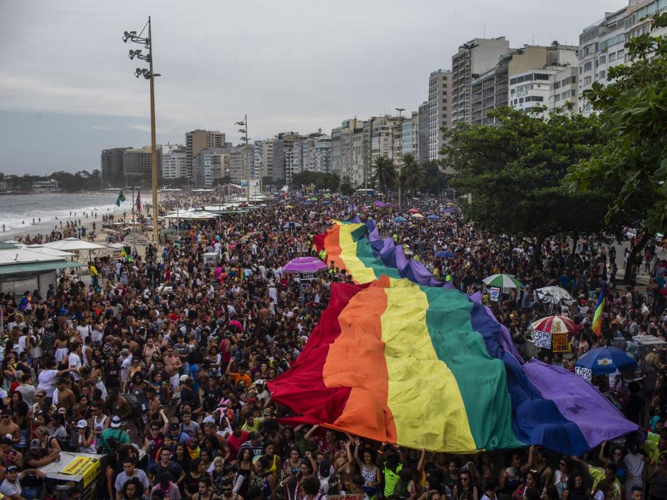 Brazil’s top court officially criminalised homophobia and transphobia on Thursday, in a ruling that comes amid fears that the country’s far-right administration would roll back LGBT+ rights.The court said the ruling addressed a legal shortfall that failed to protect the LGBT+ community, and now frames homophobia and transphobia as crimes within Brazil’s law against racism.Offenders could now face prison sentences of up to five years.According to the rights group the Grupo Gay da Bahia, 420 LGBT+ people were killed across Brazil in 2018, while at least 141 have been killed so far this year.Brazil also leads the world in transgender homicides with 171 in 2017, according to the organisation TransEurope. Someone is killed in a homophobic attack here every 16 hours.“In a discriminatory society like the one we live in, the homosexual is different and the transsexual is different,” said Justice Carmen Lucia.“Every preconception is violence, but some impose more suffering than others.”The supreme court’s intention had already been voiced in late May after six of the 11 judges had voted in favour of the measure, but was suspended until the other judges voted.The final votes came in on Thursday, making the ruling official with a tally of eight votes in favour and three against.After President Jair Bolsonaro took office on 1 January 2019, Brazil was seen to be turning sharply against LGBT+ rights and feminism.The president has a history of homophobic, transphobic and racist remarks, having in the past bragged that he was “homophobic, and very proud” and that he’d rather have a dead son than a homosexual son.In late April, he caused outrage saying Brazil should not be “the country of gay tourism”.As Mr Bolsonaro campaigned last year, reports of crimes against LGBT+ people tripled.Brazil had already legalised same-sex marriage, along with Argentina, Colombia and Uruguay. On Wednesday, Ecuador became the latest South American country to join when its highest court approved same-sex marriage in a landmark ruling for the country.Additional reporting by AP.