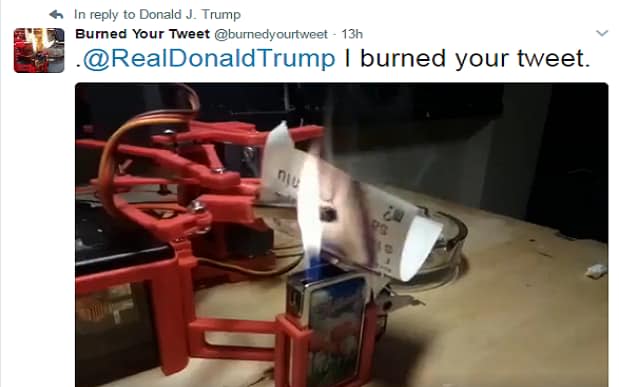 Burned Your Tweet: Donald Trump is being trolled by a disobedient robot  - Twitter / Burned Your Tweet