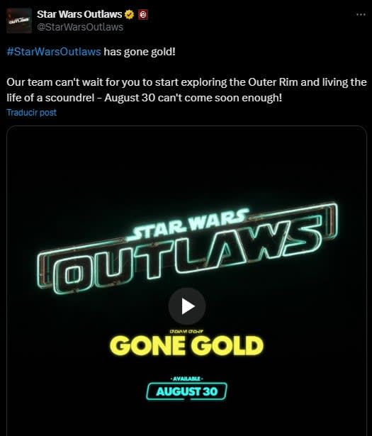 Star Wars Outlaws ya es Gold, nada evitará su lanzamiento