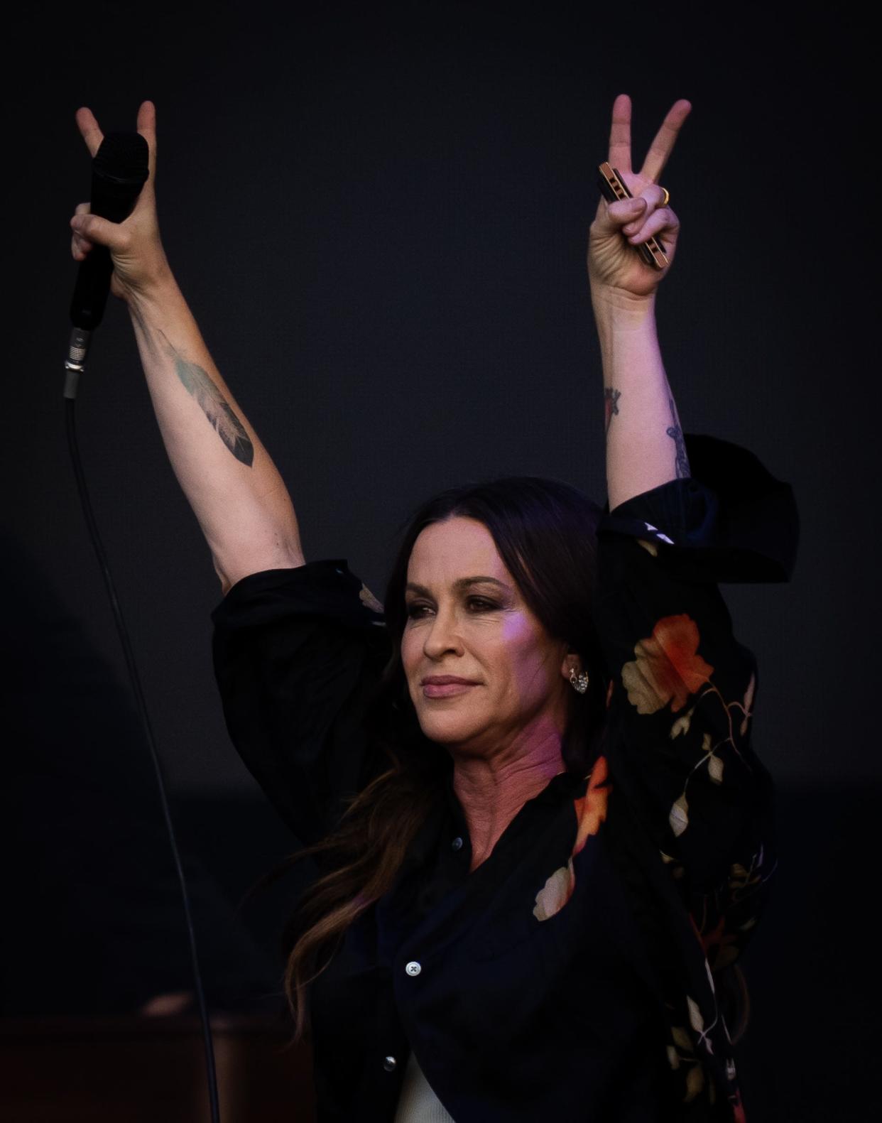 Alanis Morissette performs on the second day of Austin City Limits Music Festival at Zilker Park in Austin, Saturday, Oct. 7, 2023.