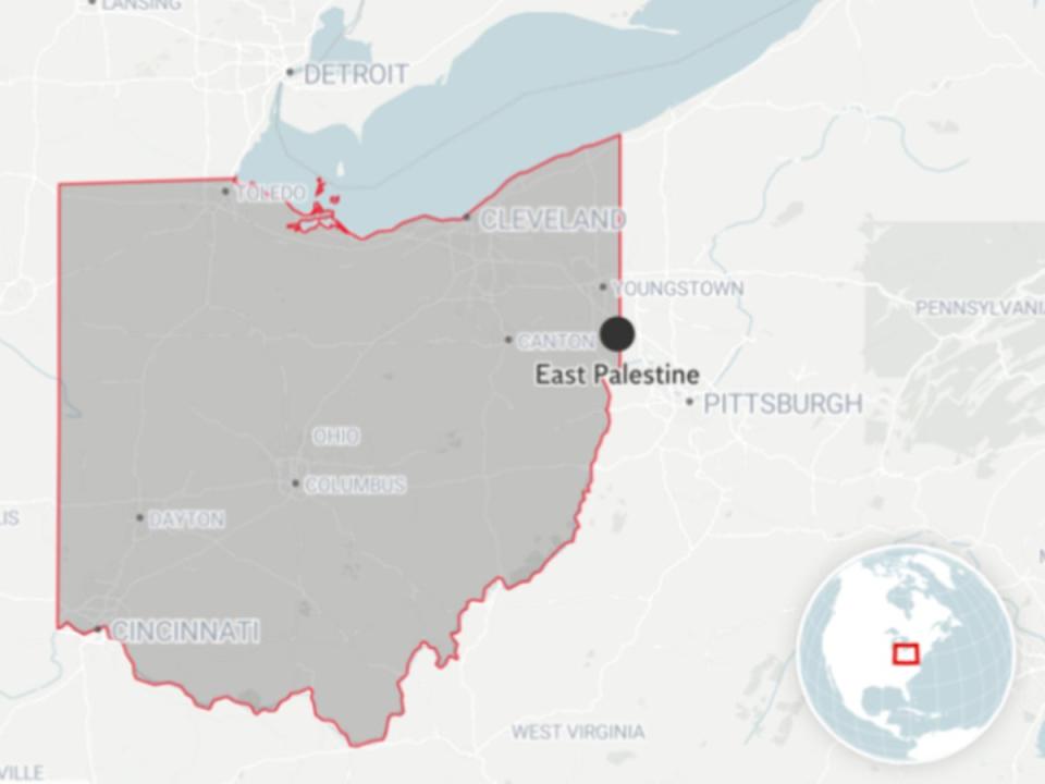 East Palestine Ohio Chemical Map