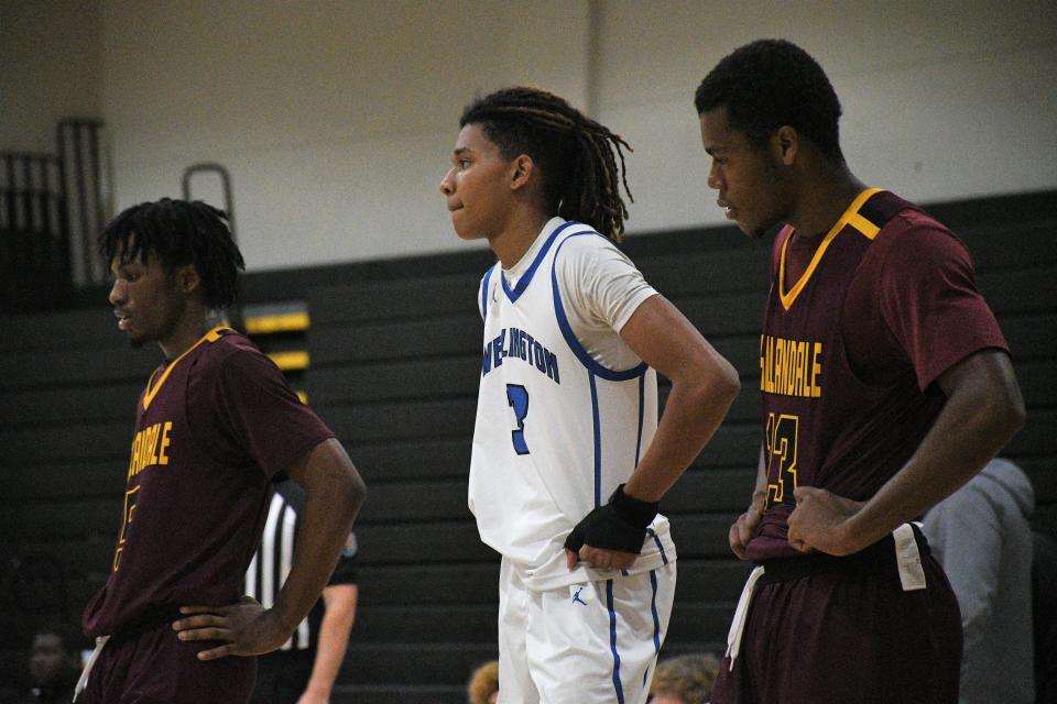 Wellington's Elyjah Freeman (3) during the South County Martin Luther King Classic on Monday, Jan. 16, 2023.