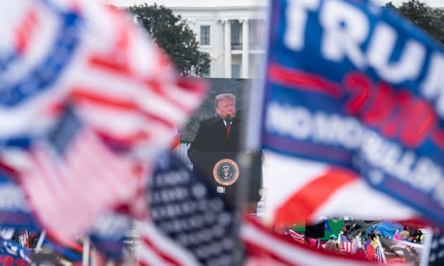 Trump speaks to supporters from the Ellipse at the White House on Jan. 6 soon before many in that crowd stormed Congress to interrupt the Electoral College vote certification. (Photo: Bill Clark via Getty Images)