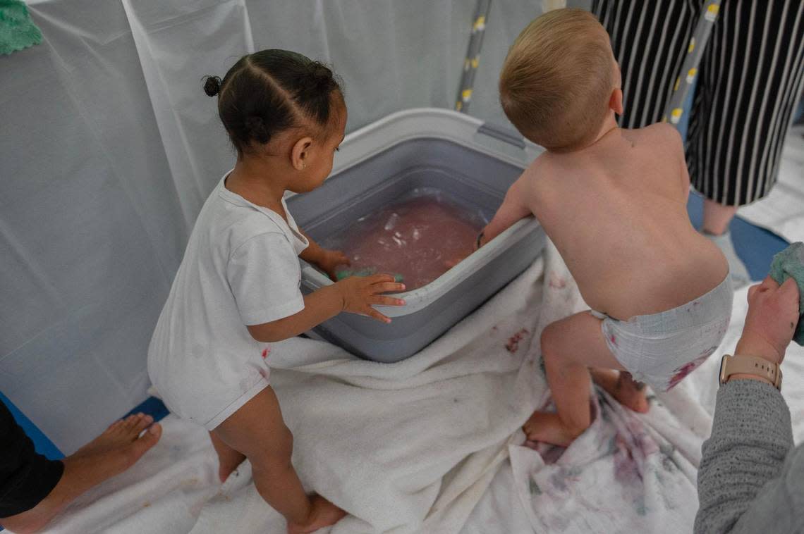 Not so many brushes but plenty of toddlers were cleaned at the end of the studio session.