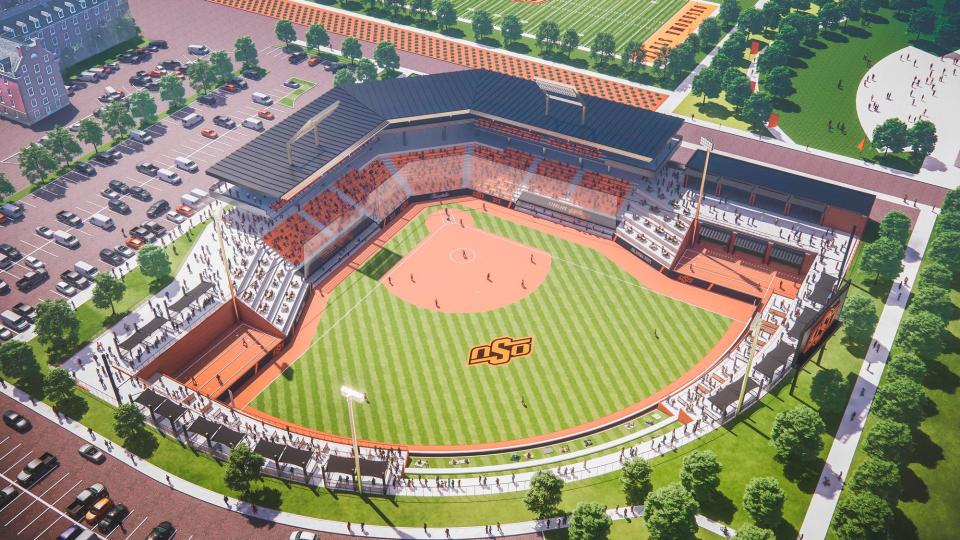 A rendering of a new softball stadium that is part of Oklahoma State athletics' facilities vision plan.