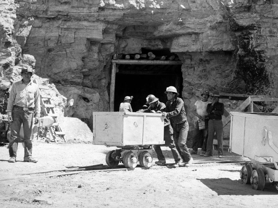 Navajo miners work in a uranium mine on a Navajo reservation in Arizona in 1953.