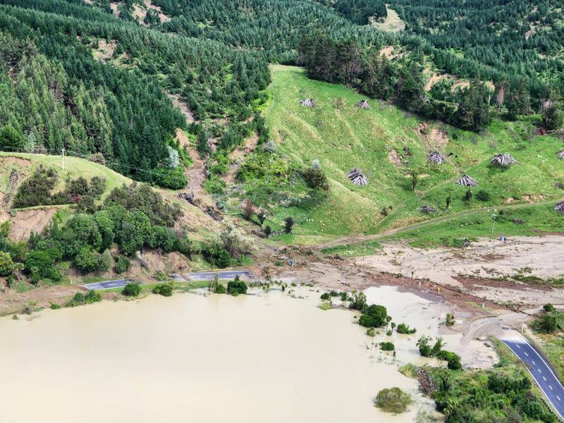 A view of the aftermath of cyclone Gabrielle in Hawke’s Bay