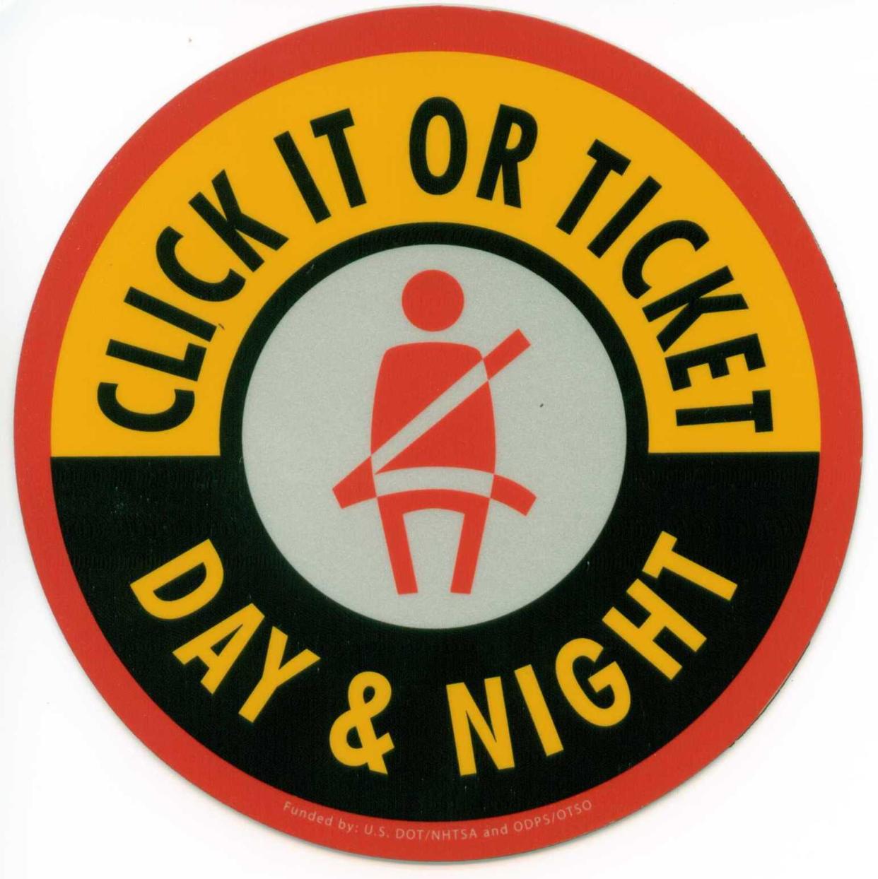 The logo for Click It or Ticket seat belt safety program